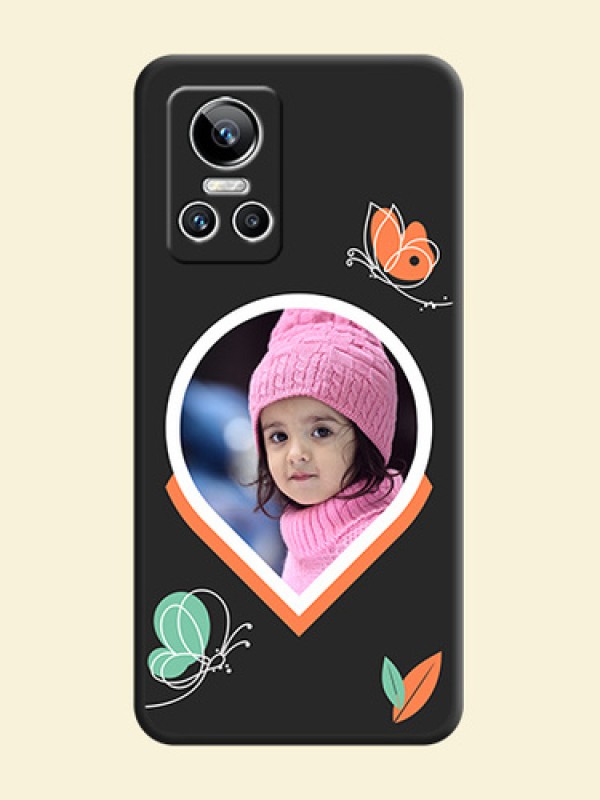 Upload Pic With Simple Butterly Design On Space Black Personalized Soft Matte Phone Covers -Realme Gt Neo 3 150W