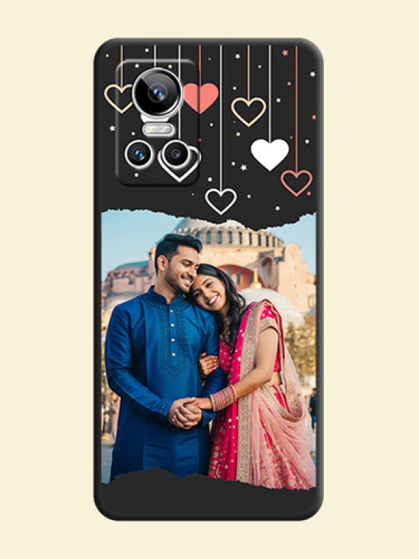 Love Hangings with Splash Wave Picture on Space Black Custom Soft Matte Phone Back Cover - Realme GT Neo 3