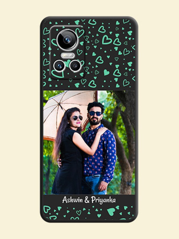 Sea Green Indefinite Love Pattern on Photo on Space Black Soft Matte Mobile Cover - Realme GT Neo 3
