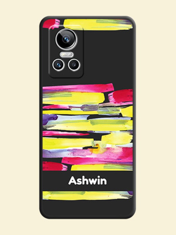Brush Coloured on Space Black Personalized Soft Matte Phone Covers - Realme GT Neo 3