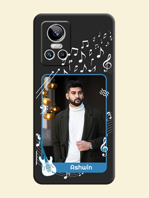 Musical Theme Design with Text on Photo on Space Black Soft Matte Mobile Case - Realme GT Neo 3