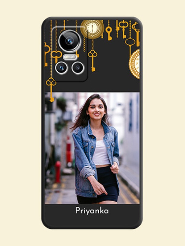 Decorative Design with Text on Space Black Custom Soft Matte Back Cover - Realme GT Neo 3