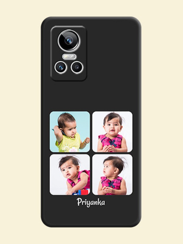 Floral Art with 6 Image Holder on Photo on Space Black Soft Matte Mobile Case - Realme GT Neo 3