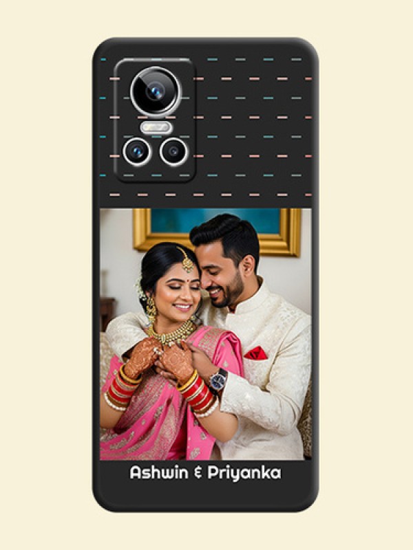 Line Pattern Design with Text on Space Black Custom Soft Matte Phone Back Cover - Realme GT Neo 3