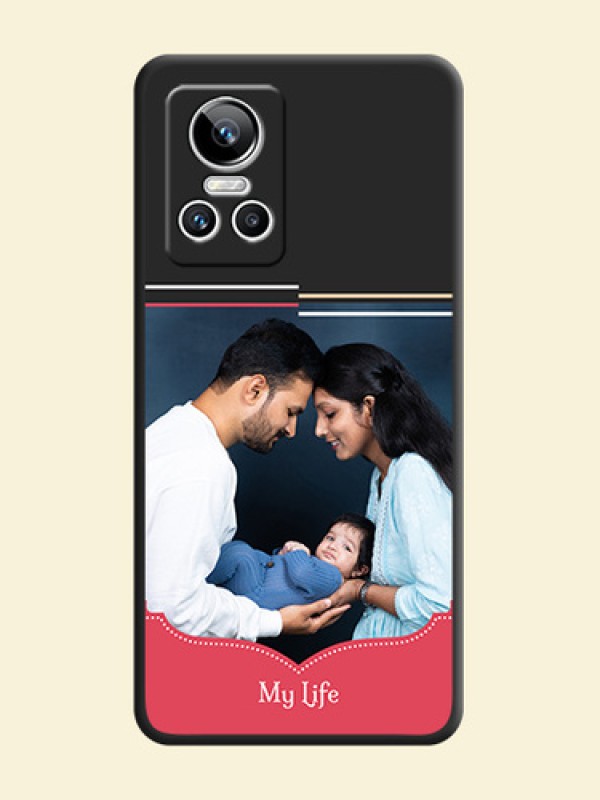 Classic Plain Design with Name on Photo on Space Black Soft Matte Phone Cover - Realme GT Neo 3