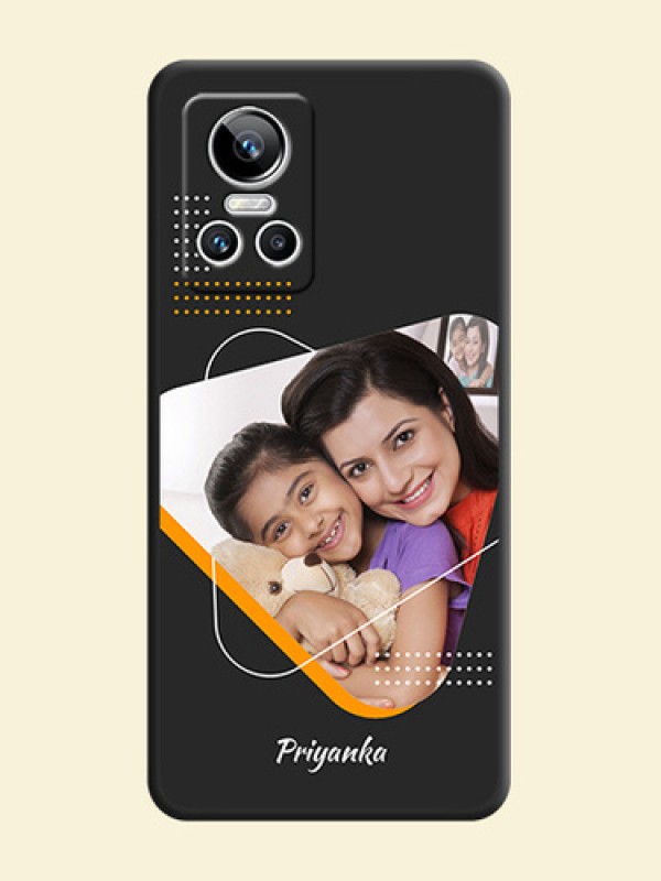 Yellow Triangle on Photo on Space Black Soft Matte Phone Cover - Realme GT Neo 3