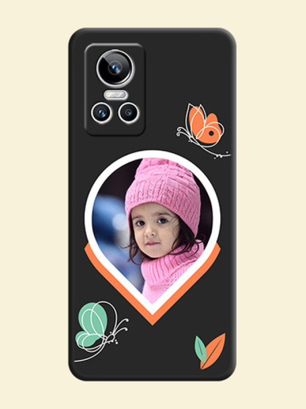 Upload Pic With Simple Butterly Design On Space Black Personalized Soft Matte Phone Covers -Realme Gt Neo 3