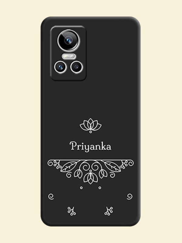 Lotus Garden Custom Text On Space Black Personalized Soft Matte Phone Covers -Realme Gt Neo 3