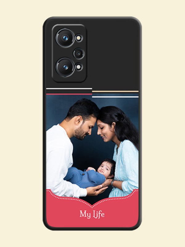 Classic Plain Design with Name on Photo on Space Black Soft Matte Phone Cover - Realme GT Neo 3T