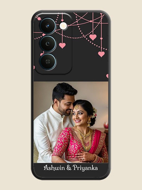 Pink Love Hangings with Text On Space Black Custom Soft Matte Mobile Back Cover - Realme Narzo 100 Lite 5G