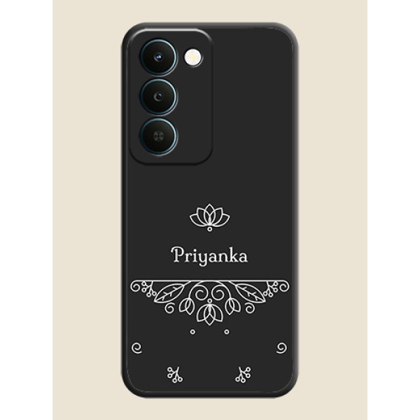 Lotus Garden Custom Text On Space Black Custom Soft Matte Mobile Back Cover - Realme Narzo 100 Lite 5G