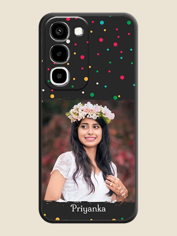Multicolor Dotted Pattern with Text On Space Black Custom Soft Matte Mobile Back Cover - Realme Narzo 100x 5G