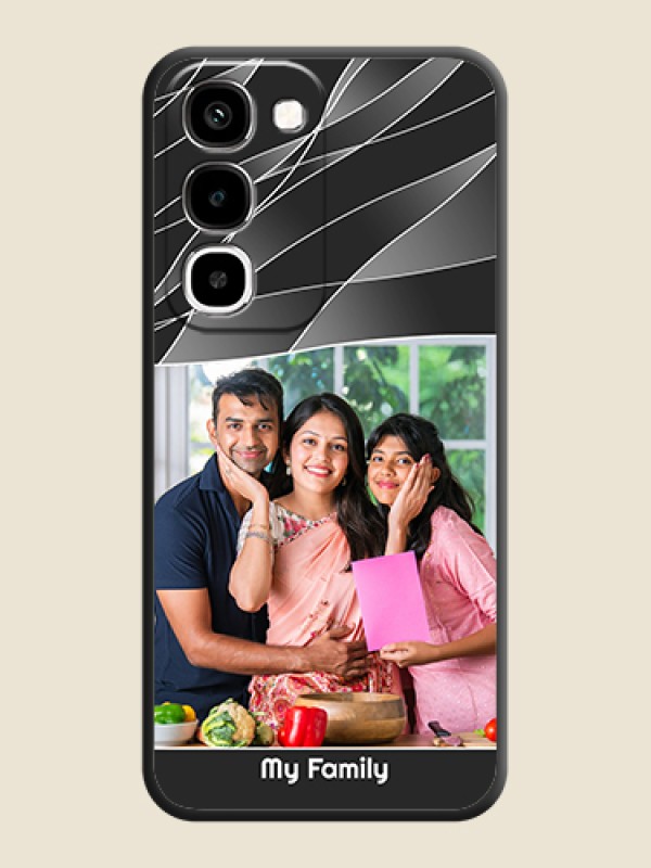 Mixed Wave Lines on Photo On Space Black Custom Soft Matte Mobile Back Cover - Realme Narzo 100x 5G