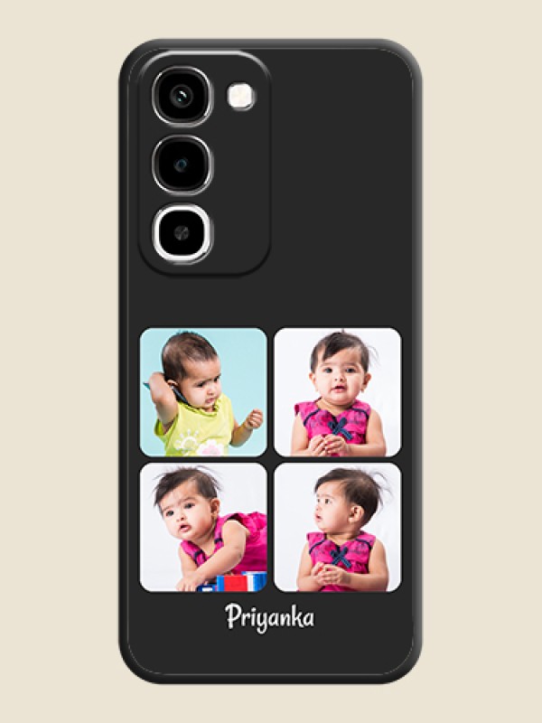 Floral Art with 6 Image Holder on Photo On Space Black Custom Soft Matte Mobile Back Cover - Realme Narzo 100x 5G