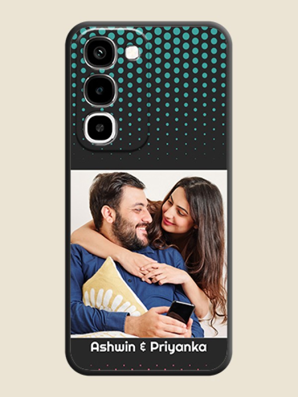 Faded Dots with Grunge Photo Frame and Text On Space Black Custom Soft Matte Mobile Back Cover - Realme Narzo 100x 5G