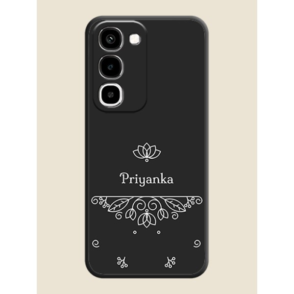 Lotus Garden Custom Text On Space Black Custom Soft Matte Mobile Back Cover - Realme Narzo 100x 5G
