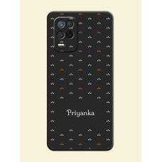 Simple Pattern With Custom Text On Space Black Personalized Soft Matte Phone Covers -Realme Narzo 30 5G