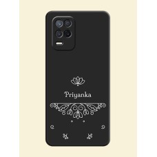 Lotus Garden Custom Text On Space Black Personalized Soft Matte Phone Covers -Realme Narzo 30 5G