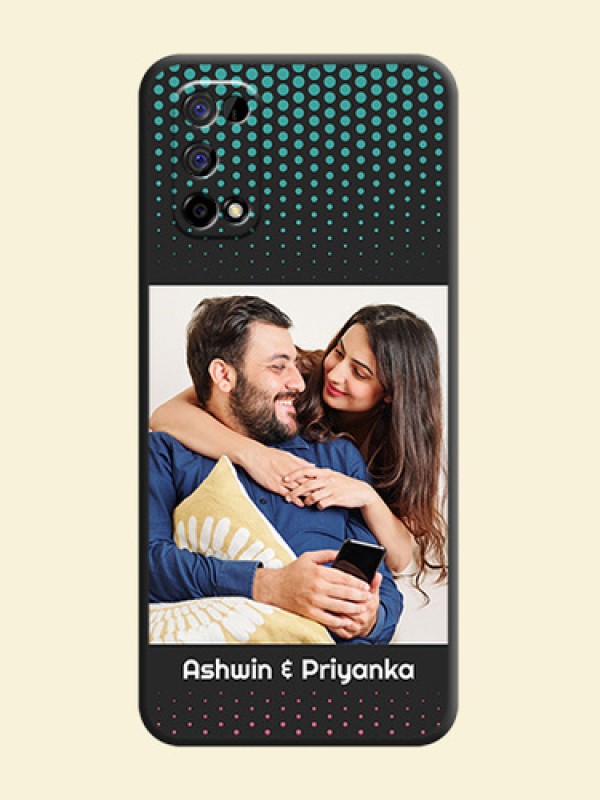Faded Dots with Grunge Photo Frame and Text on Space Black Custom Soft Matte Phone Cases - Realme Narzo 30 Pro 5G
