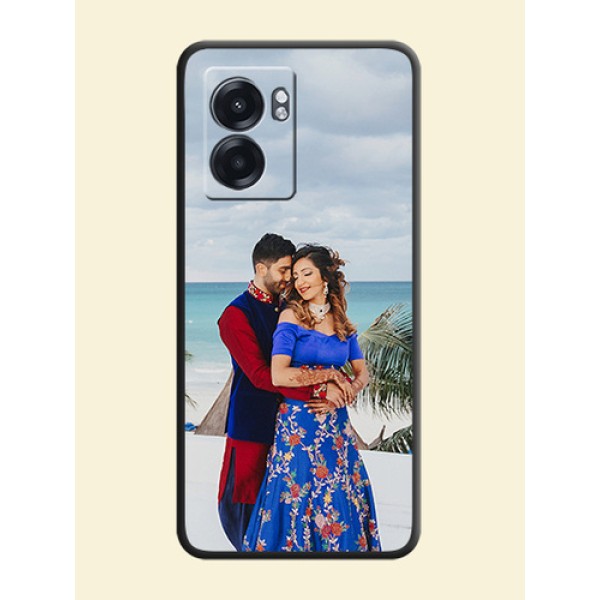 Full Single Pic Upload On Space Black Personalized Soft Matte Phone Covers -Realme Narzo 50 5G