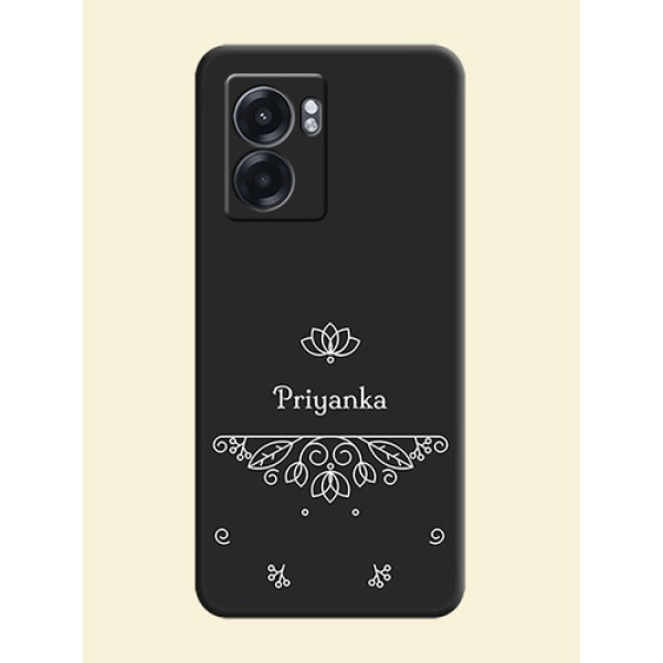 Lotus Garden Custom Text On Space Black Personalized Soft Matte Phone Covers -Realme Narzo 50 5G Lotus Garden Custom Text On Space Black Personalized Soft Matte Phone Covers -Realme Narzo 50 5G