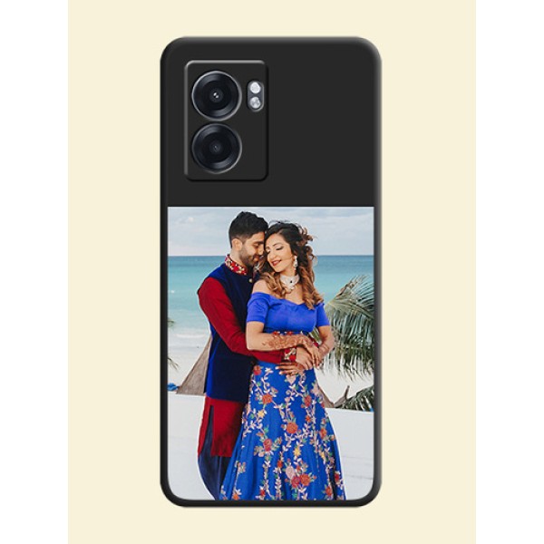 Image Upload With Space Black Color On Custom Soft Matte Mobile Back Cover - Realme Narzo 50 5G