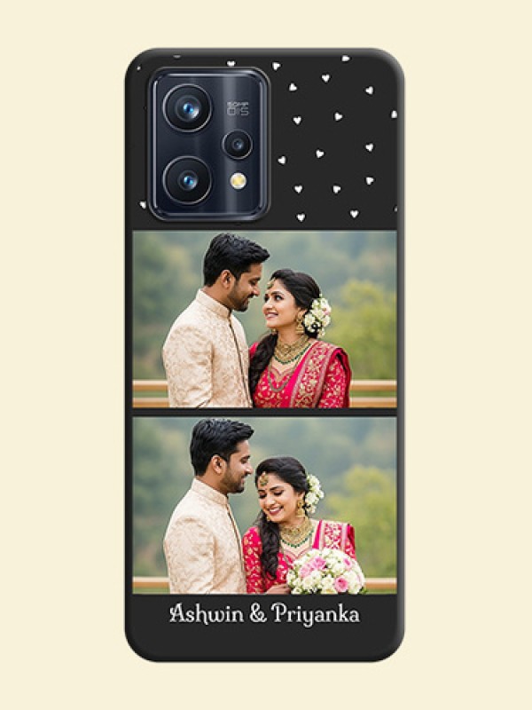 Miniature Love Symbols with Name on Space Black Custom Soft Matte Back Cover - Realme Narzo 50 Pro 5G