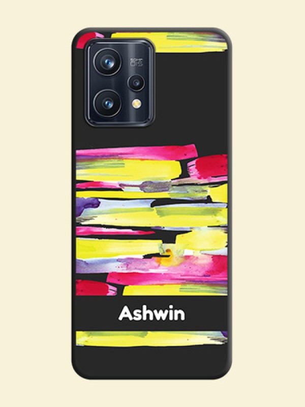 Brush Coloured on Space Black Personalized Soft Matte Phone Covers - Realme Narzo 50 Pro 5G