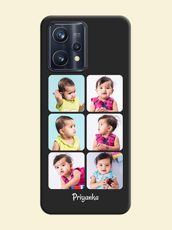 Floral Art with 6 Image Holder on Photo on Space Black Soft Matte Mobile Case - Realme Narzo 50 Pro 5G