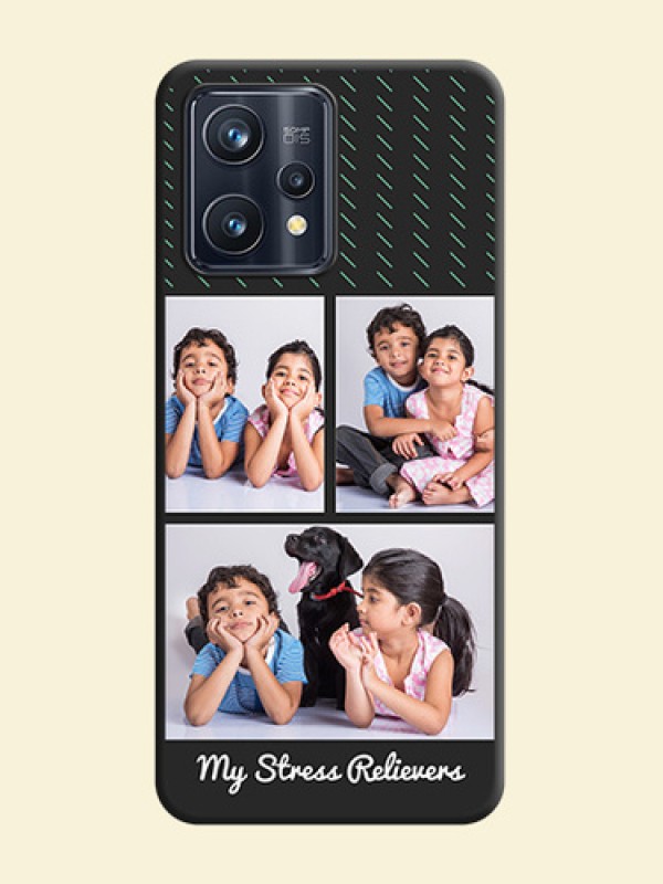 Cross Dotted Pattern with 2 Image Holder  on Personalised Space Black Soft Matte Cases - Realme Narzo 50 Pro 5G