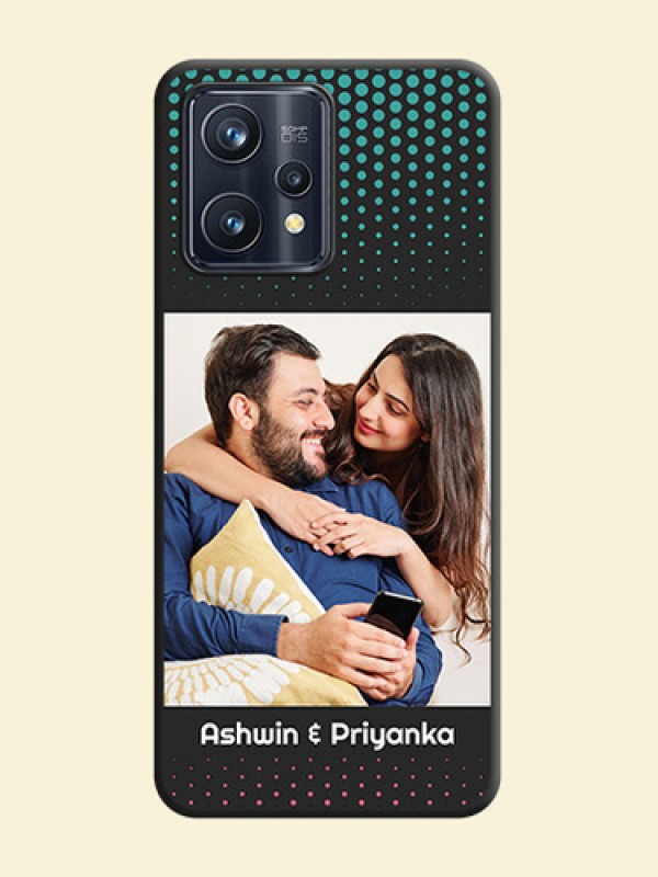 Faded Dots with Grunge Photo Frame and Text on Space Black Custom Soft Matte Phone Cases - Realme Narzo 50 Pro 5G