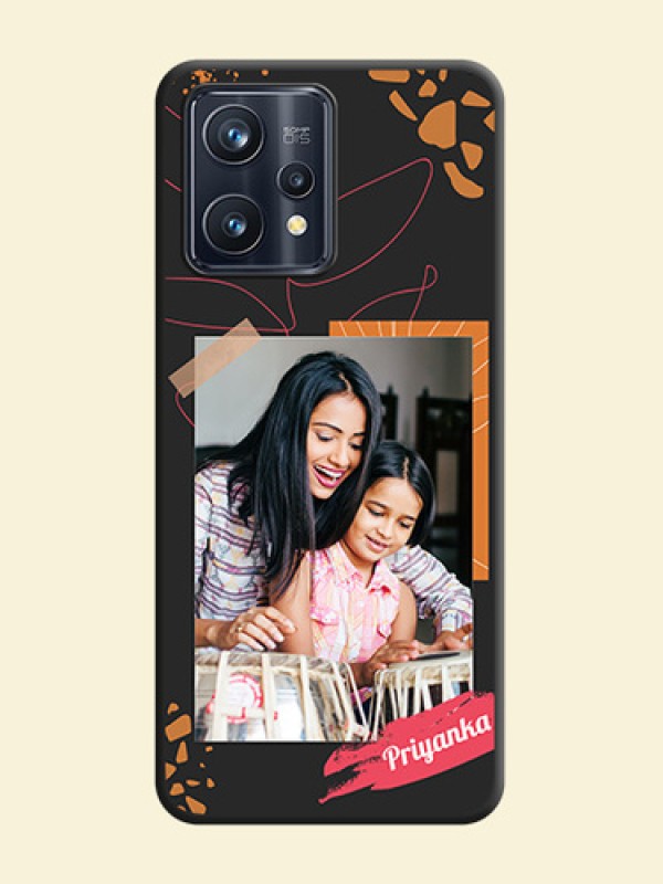 Orange Photo Frame on Space Black Custom Soft Matte Phone Back Cover - Realme Narzo 50 Pro 5G