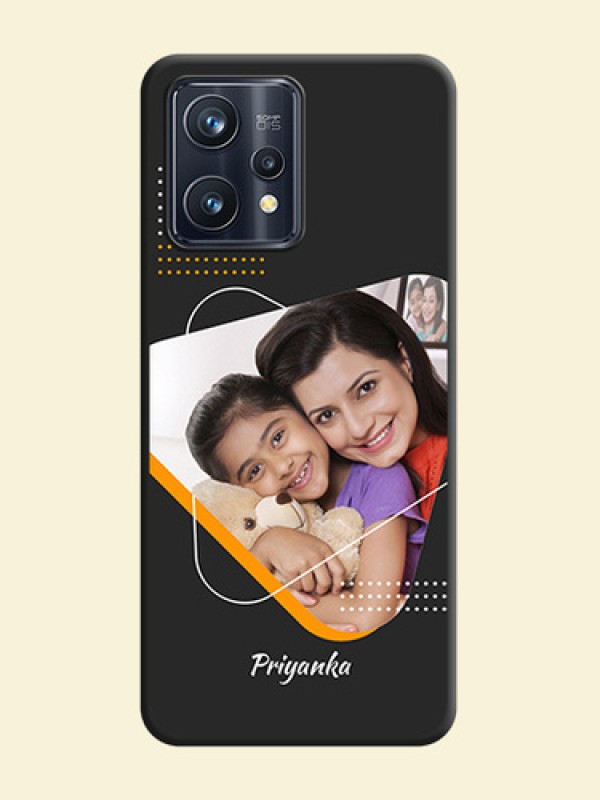 Yellow Triangle on Photo on Space Black Soft Matte Phone Cover - Realme Narzo 50 Pro 5G