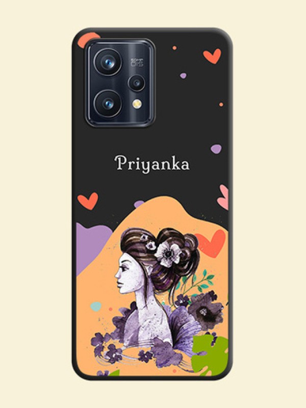 Namecase For Her With Fancy Lady Image On Space Black Personalized Soft Matte Phone Covers -Realme Narzo 50 Pro 5G