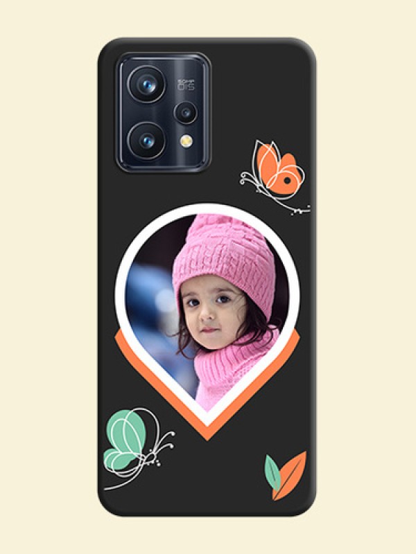 Upload Pic With Simple Butterly Design On Space Black Personalized Soft Matte Phone Covers -Realme Narzo 50 Pro 5G