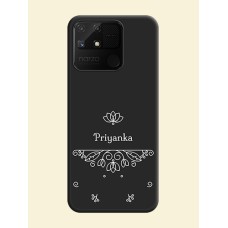 Lotus Garden Custom Text On Space Black Personalized Soft Matte Phone Covers -Realme Narzo 50A