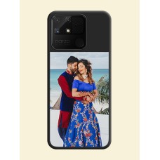 Image Upload With Space Black Color On Custom Soft Matte Mobile Back Cover - Realme Narzo 50A