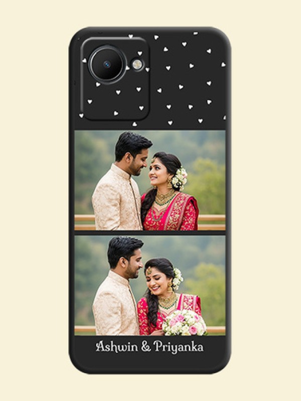 Miniature Love Symbols with Name on Space Black Custom Soft Matte Back Cover - Narzo 50i Prime
