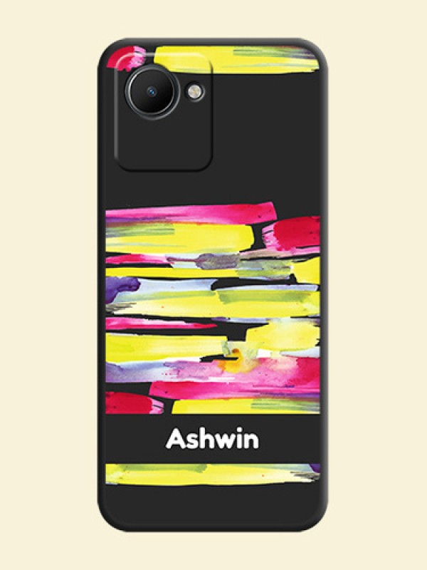 Brush Coloured on Space Black Personalized Soft Matte Phone Covers - Narzo 50i Prime
