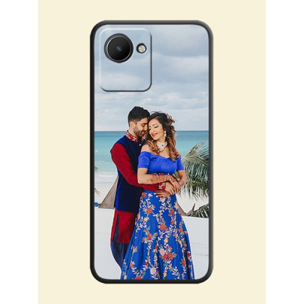 Full Single Pic Upload On Space Black Personalized Soft Matte Phone Covers -Realme Narzo 50I Prime