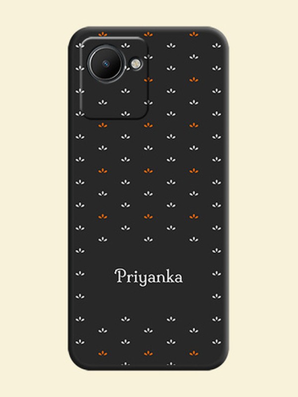 Simple Pattern With Custom Text On Space Black Personalized Soft Matte Phone Covers -Realme Narzo 50I Prime