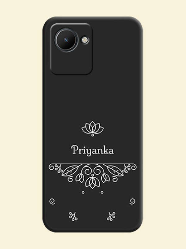 Lotus Garden Custom Text On Space Black Personalized Soft Matte Phone Covers -Realme Narzo 50I Prime