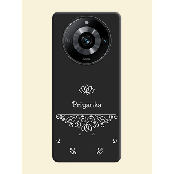 Lotus Garden Custom Text On Space Black Personalized Soft Matte Phone Covers - Narzo 60 Pro 5G