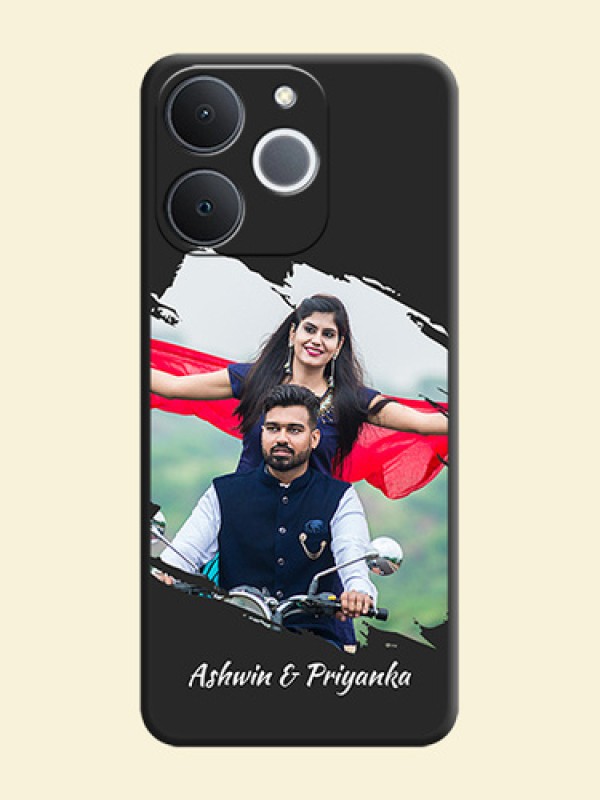 Grunge Brush Strokes on Photo On Space Black Custom Soft Matte Mobile Back Cover - Realme Narzo 80 Lite 4G