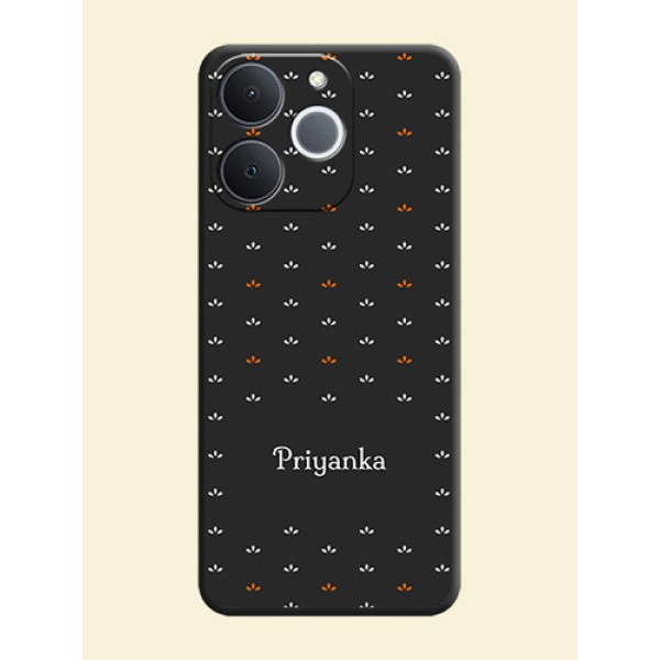 Simple Pattern With Custom Text On Space Black Custom Soft Matte Mobile Back Cover - Realme Narzo 80 Lite 4G