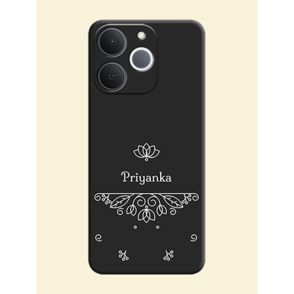 Lotus Garden Custom Text On Space Black Custom Soft Matte Mobile Back Cover - Realme Narzo 80 Lite 4G