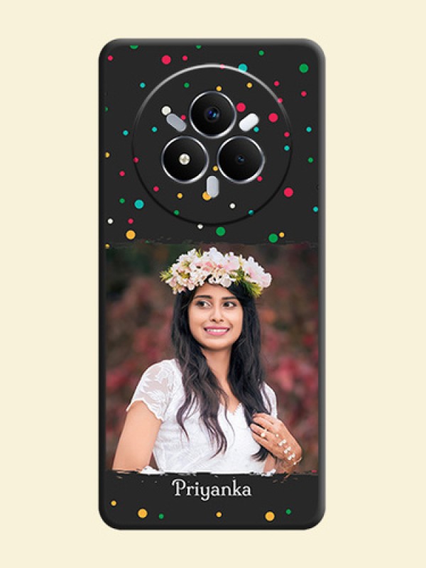 Multicolor Dotted Pattern with Text On Space Black Custom Soft Matte Mobile Back Cover - Realme Narzo 80 Pro 5G