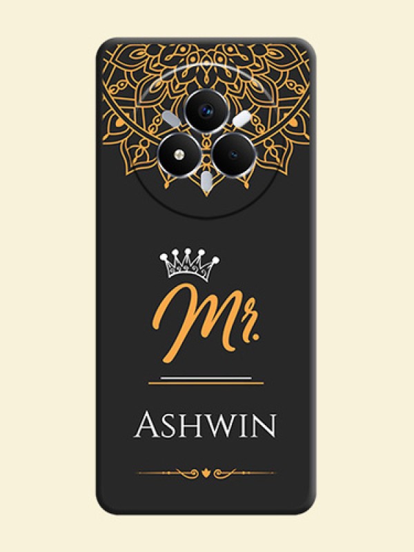 Mr Name with Floral Design On Space Black Custom Soft Matte Mobile Back Cover - Realme Narzo 80 Pro 5G