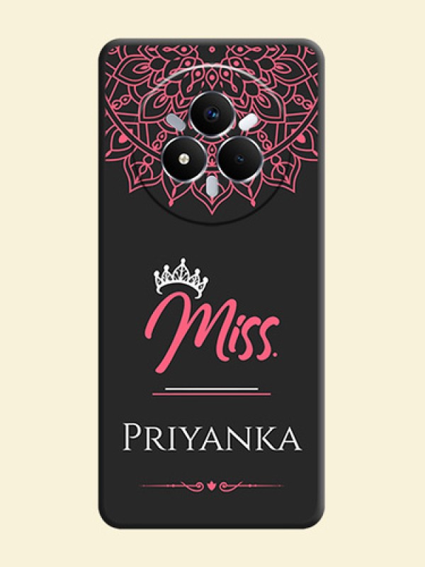 Mrs Name with Floral Design On Space Black Custom Soft Matte Mobile Back Cover - Realme Narzo 80 Pro 5G