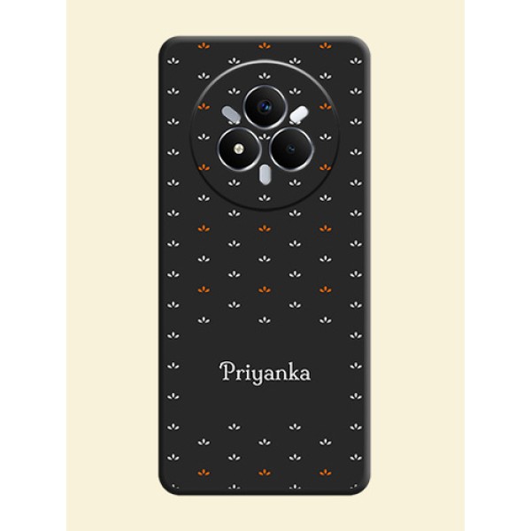 Simple Pattern With Custom Text On Space Black Custom Soft Matte Mobile Back Cover - Realme Narzo 80 Pro 5G